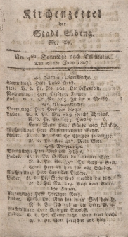 Kirchenzettel der Stadt Elbing, Nr. 29, 21 Juni 1807