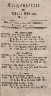 Kirchenzettel der Stadt Elbing, Nr. 32, 12 Juli 1807