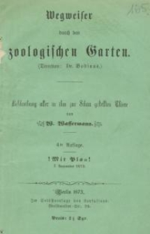 Pozycja nr 165 z kolekcji Henryka Nitschmanna : Wegweiser durch den zoologischen Garten : Plan
