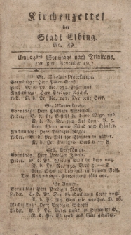 Kirchenzettel der Stadt Elbing, Nr. 49, 8 November 1807