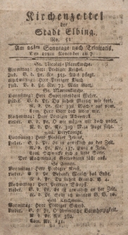 Kirchenzettel der Stadt Elbing, Nr. 51, 22 November 1807