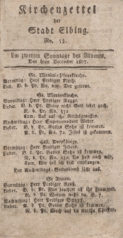 Kirchenzettel der Stadt Elbing, Nr. 53, 6 Dezember 1807