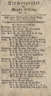 Kirchenzettel der Stadt Elbing, Nr. 56, 25 Dezember 1807