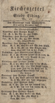 Kirchenzettel der Stadt Elbing, Nr. 57, 27 Dezember 1807