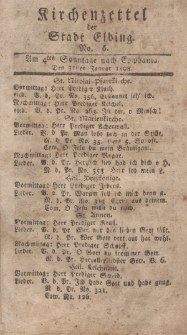 Kirchenzettel der Stadt Elbing, Nr. 6, 31 Januar 1808