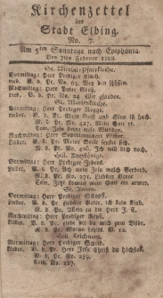 Kirchenzettel der Stadt Elbing, Nr. 7, 7 Februar 1808