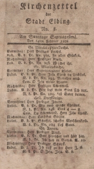 Kirchenzettel der Stadt Elbing, Nr. 8, 14 Februar 1808