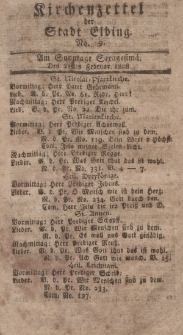 Kirchenzettel der Stadt Elbing, Nr. 9, 21 Februar 1808
