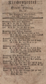 Kirchenzettel der Stadt Elbing, Nr. 9, 21 Februar 1808