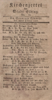 Kirchenzettel der Stadt Elbing, Nr. 10, 28 Februar 1808