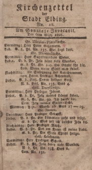 Kirchenzettel der Stadt Elbing, Nr. 11, 6 März 1808