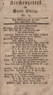 Kirchenzettel der Stadt Elbing, Nr. 13, 20 März 1808
