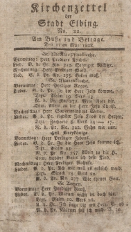 Kirchenzettel der Stadt Elbing, Nr. 22, 17 Mai 1808