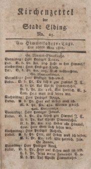 Kirchenzettel der Stadt Elbing, Nr. 25, 26 Mai 1808