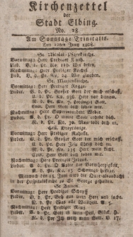 Kirchenzettel der Stadt Elbing, Nr. 28, 12 Juni 1808