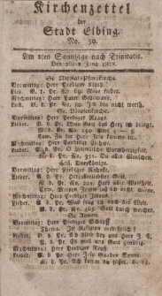 Kirchenzettel der Stadt Elbing, Nr. 30, 26 Juni 1808