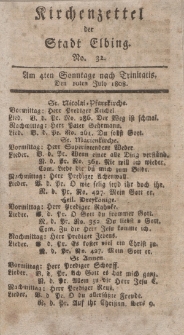 Kirchenzettel der Stadt Elbing, Nr. 32, 10 Juli 1808