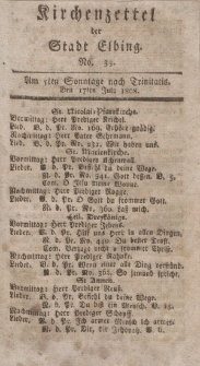 Kirchenzettel der Stadt Elbing, Nr. 33, 17 Juli 1808