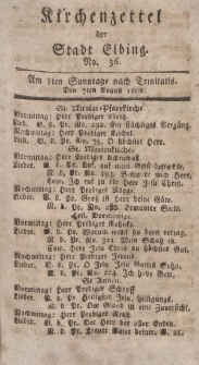 Kirchenzettel der Stadt Elbing, Nr. 36, 7 August 1808