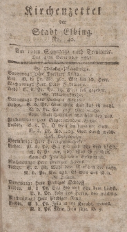 Kirchenzettel der Stadt Elbing, Nr. 40, 4 September 1808
