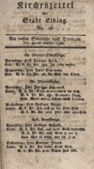 Kirchenzettel der Stadt Elbing, Nr. 48, 30 Oktober 1808