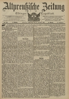 Altpreussische Zeitung, Nr. 302 Donnerstag 25 Dezember 1902, 54. Jahrgang