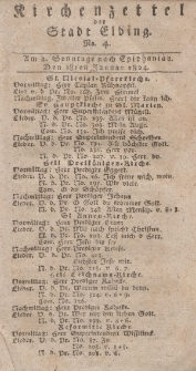 Kirchenzettel der Stadt Elbing, Nr. 4, 18 Januar 1824
