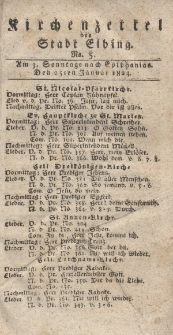 Kirchenzettel der Stadt Elbing, Nr. 5, 25 Januar 1824
