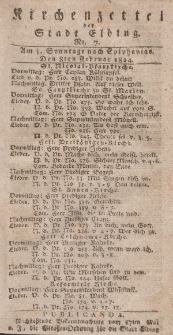 Kirchenzettel der Stadt Elbing, Nr. 7, 8 Februar 1824