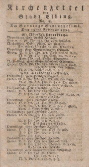 Kirchenzettel der Stadt Elbing, Nr. 8, 15 Februar 1824