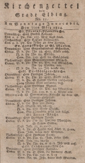 Kirchenzettel der Stadt Elbing, Nr. 11, 7 März 1824
