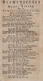 Kirchenzettel der Stadt Elbing, Nr. 12, 14 März 1824