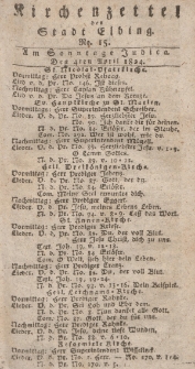 Kirchenzettel der Stadt Elbing, Nr. 15, 4 April 1824