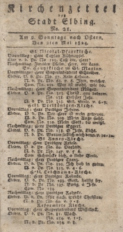 Kirchenzettel der Stadt Elbing, Nr. 21, 2 Mai 1824