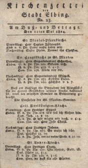 Kirchenzettel der Stadt Elbing, Nr. 23, 12 Mai 1824