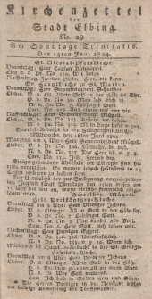 Kirchenzettel der Stadt Elbing, Nr. 29, 13 Juni 1824