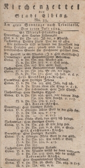 Kirchenzettel der Stadt Elbing, Nr. 33, 11 Juli 1824