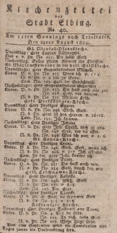 Kirchenzettel der Stadt Elbing, Nr. 40, 29 August 1824