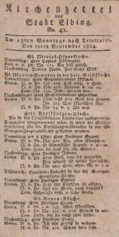 Kirchenzettel der Stadt Elbing, Nr. 42, 12 September 1824