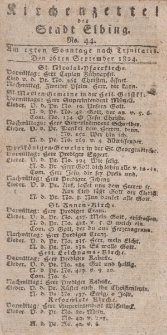 Kirchenzettel der Stadt Elbing, Nr. 44, 26 September 1824