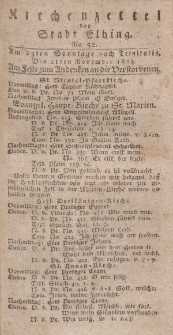 Kirchenzettel der Stadt Elbing, Nr. 52, 21 November 1824