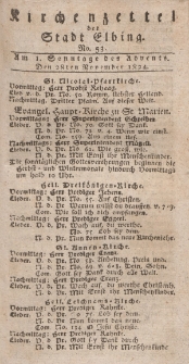 Kirchenzettel der Stadt Elbing, Nr. 53, 28 November 1824