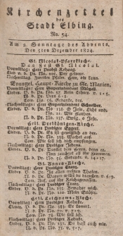Kirchenzettel der Stadt Elbing, Nr. 54, 5 Dezember 1824