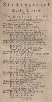 Kirchenzettel der Stadt Elbing, Nr. 57, 25 Dezember 1824