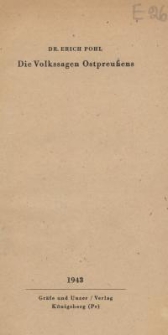 Die Volkssagen Ostpreussens