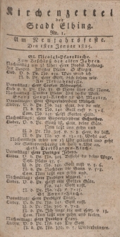 Kirchenzettel der Stadt Elbing, Nr. 3, 16 Januar 1825