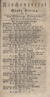 Kirchenzettel der Stadt Elbing, Nr. 6, 6 Februar 1825
