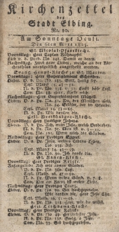 Kirchenzettel der Stadt Elbing, Nr. 10, 6 März 1825
