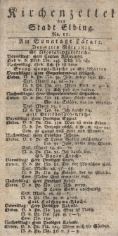 Kirchenzettel der Stadt Elbing, Nr. 11, 13 März 1825