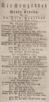 Kirchenzettel der Stadt Elbing, Nr. 13, 27 März 1825